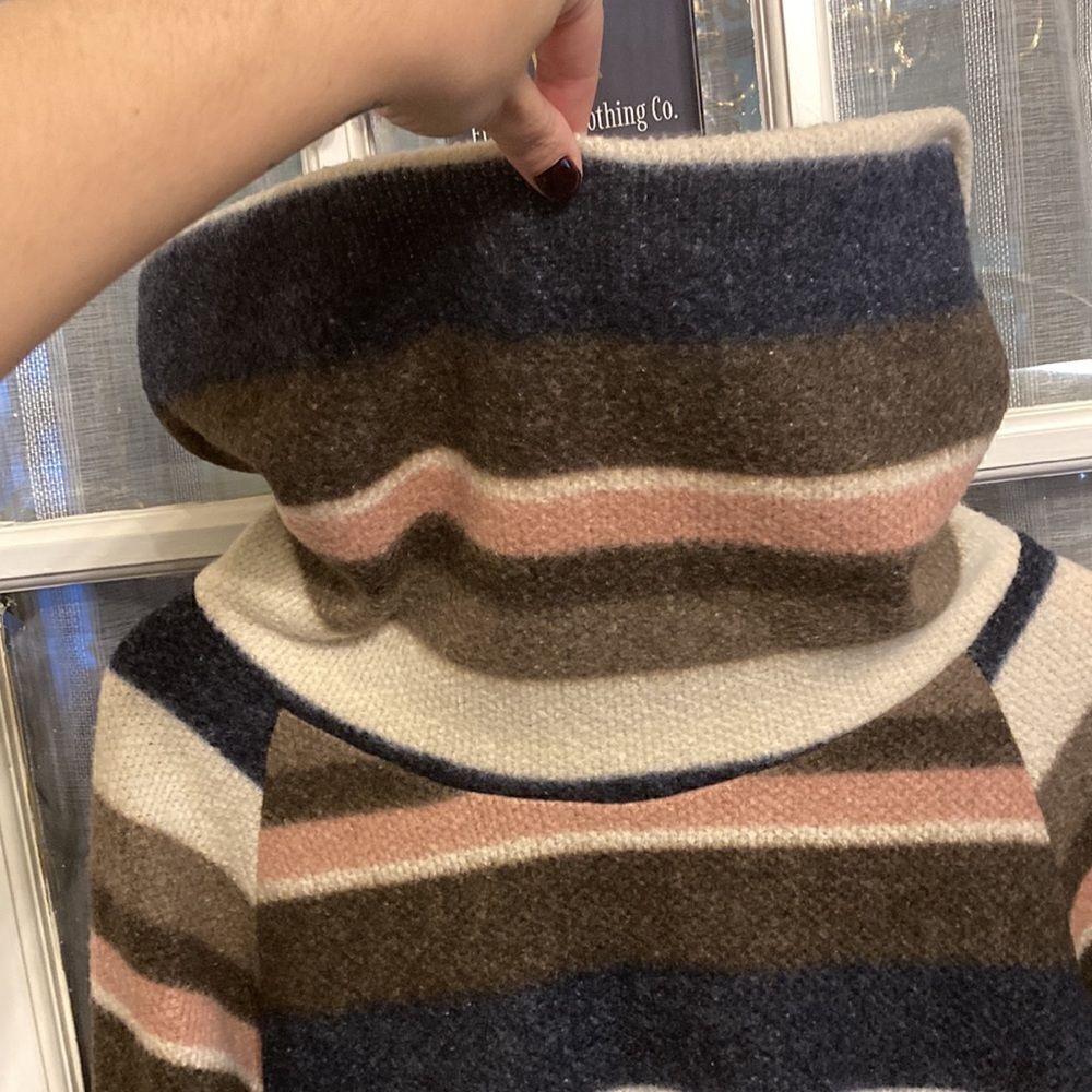 143 Story by Line Up Soft High Turtle Neck/Cowl Neck Striped Sweater - Picture 7 of 14